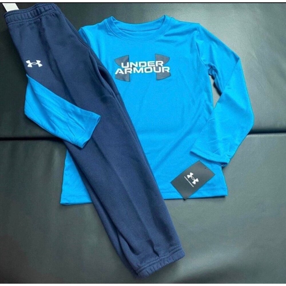 NWT Under Armour Sweats & Long Sleeve Tee Set Boys Size 6